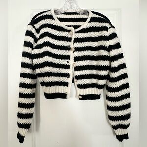 Striped Black and White Women's Sweater